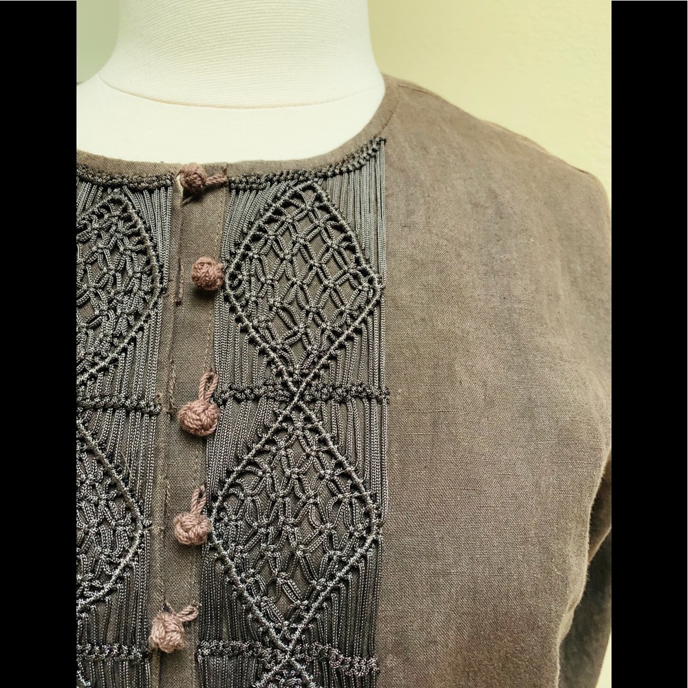 Magaschoni brown linen top - Picture 3 of 7